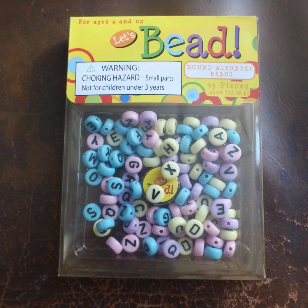 Let's Bead! Round Alphabet Beads 99 Pieces